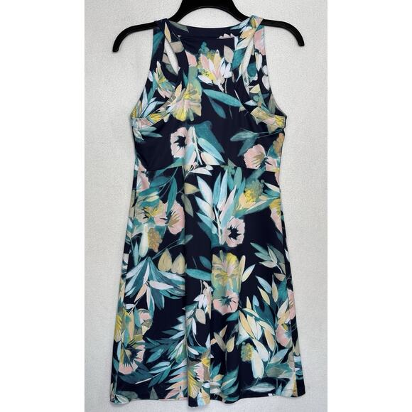 Columbia Floral Athleisure Casual Tank Dress Beachy Sleeveless Activewear XS EUC - Picture 2 of 7